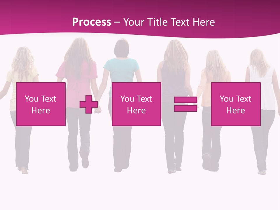 Ten Beautiful Young Women, Walking Hand In Hand. PowerPoint Template