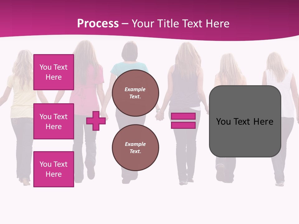 Ten Beautiful Young Women, Walking Hand In Hand. PowerPoint Template