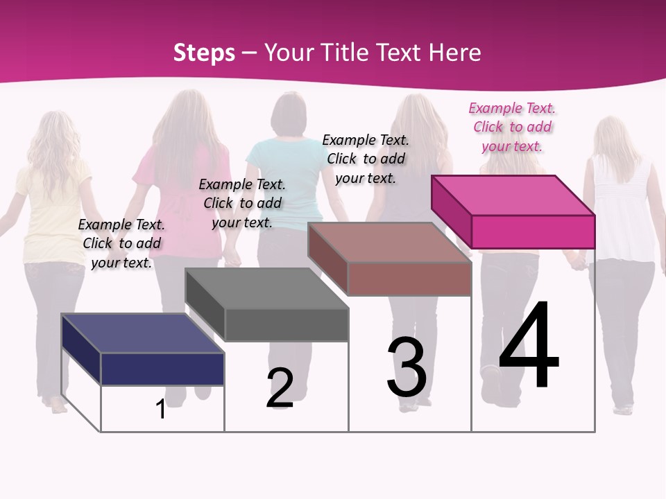 Ten Beautiful Young Women, Walking Hand In Hand. PowerPoint Template