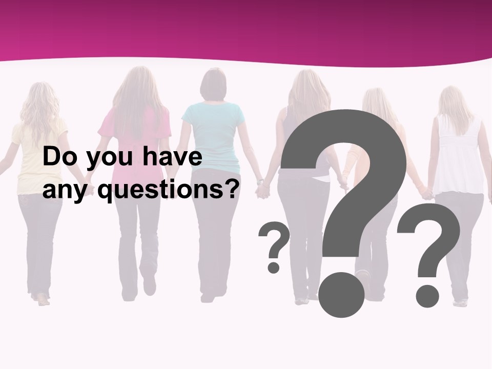 Ten Beautiful Young Women, Walking Hand In Hand. PowerPoint Template