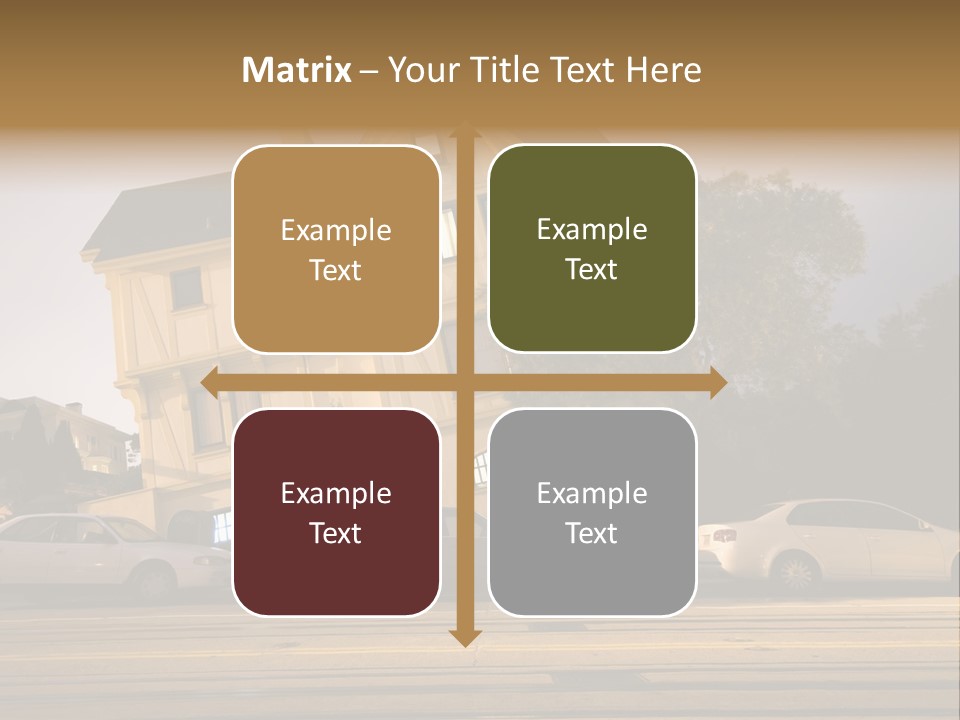 A White Car Is Parked In Front Of A House PowerPoint Template