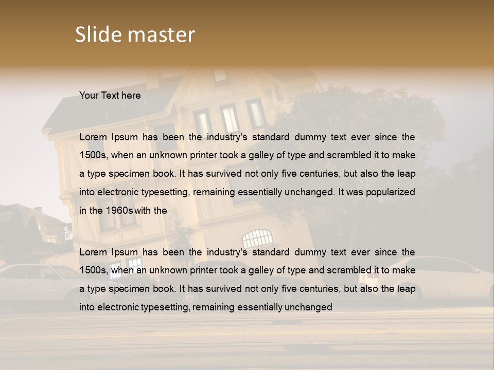 A White Car Is Parked In Front Of A House PowerPoint Template