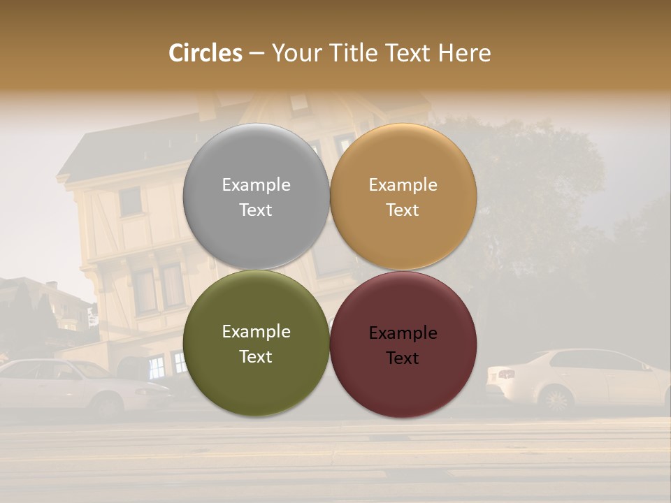 A White Car Is Parked In Front Of A House PowerPoint Template