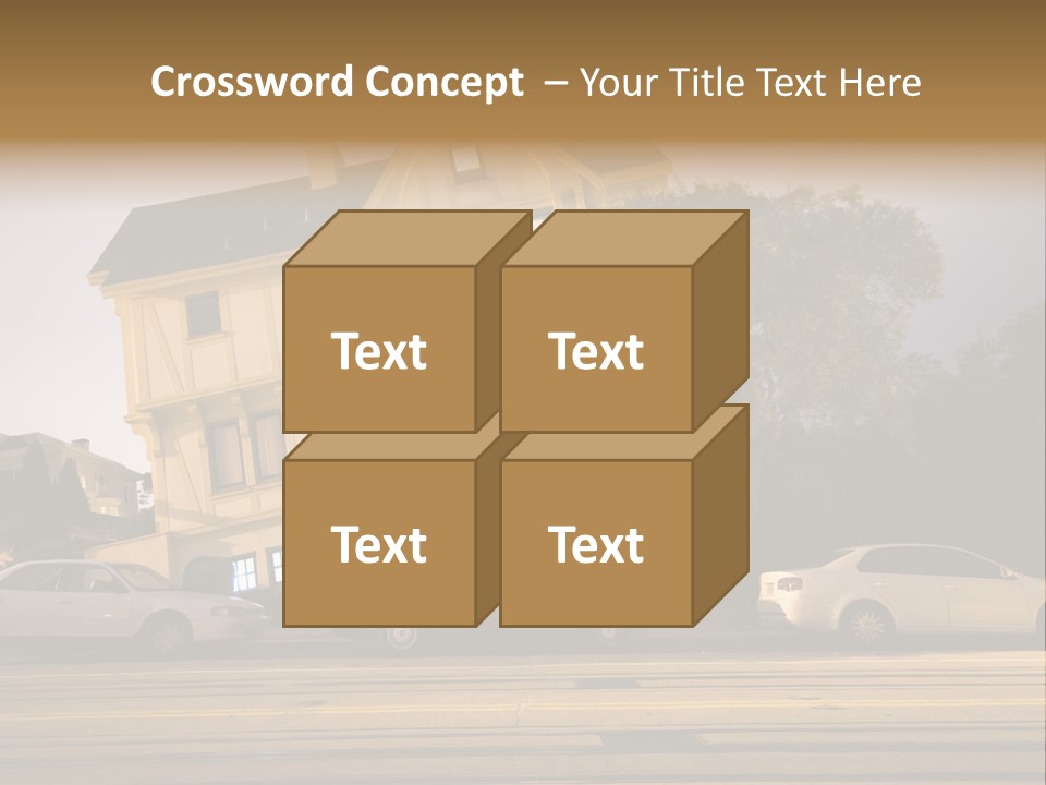 A White Car Is Parked In Front Of A House PowerPoint Template