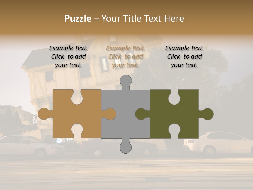 A White Car Is Parked In Front Of A House PowerPoint Template