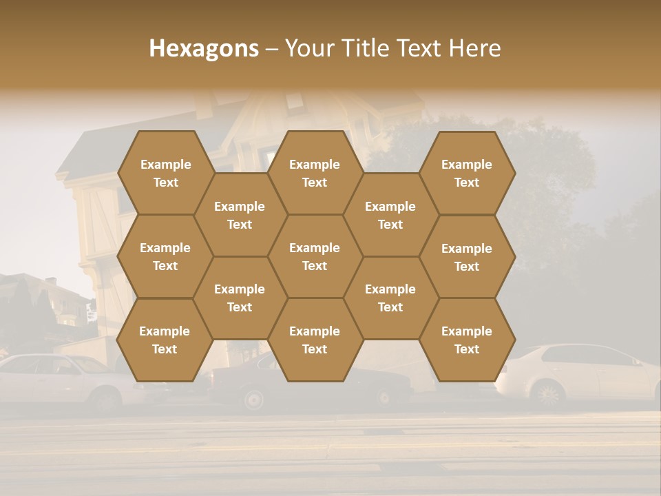 A White Car Is Parked In Front Of A House PowerPoint Template