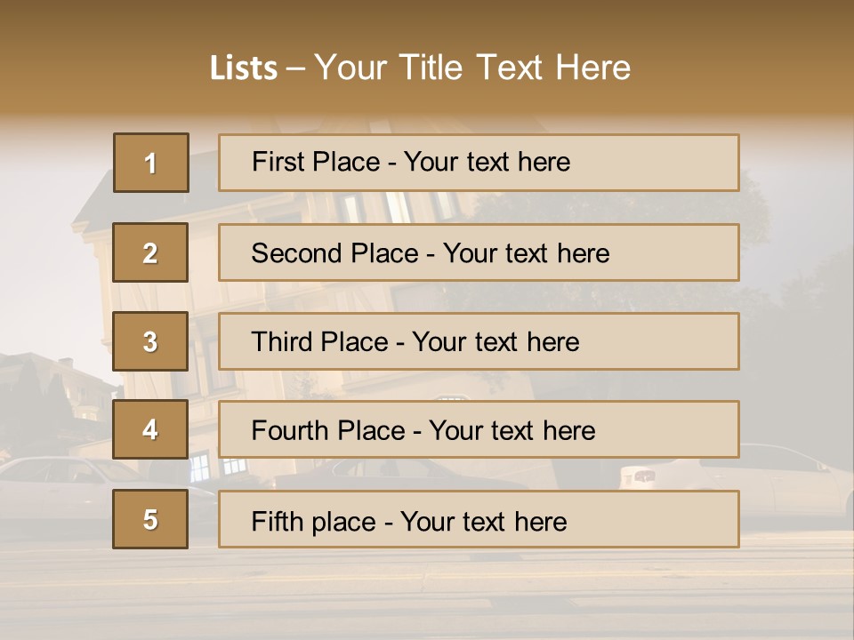 A White Car Is Parked In Front Of A House PowerPoint Template