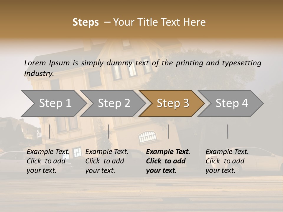 A White Car Is Parked In Front Of A House PowerPoint Template