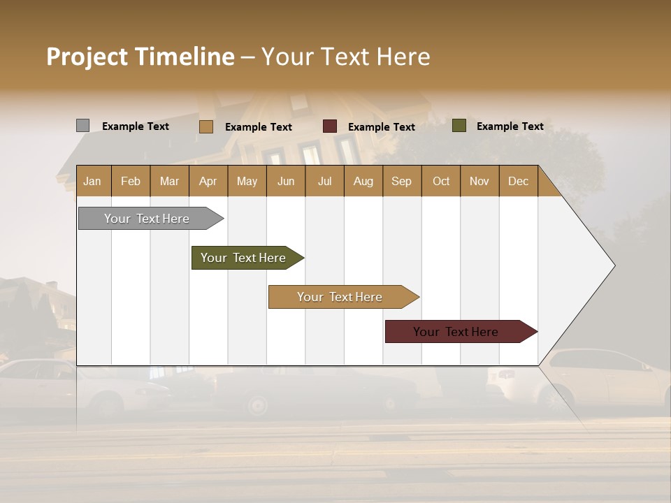 A White Car Is Parked In Front Of A House PowerPoint Template