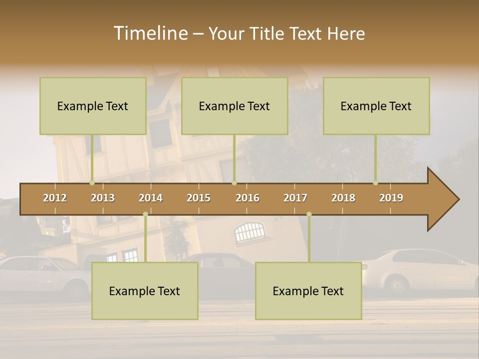 A White Car Is Parked In Front Of A House PowerPoint Template