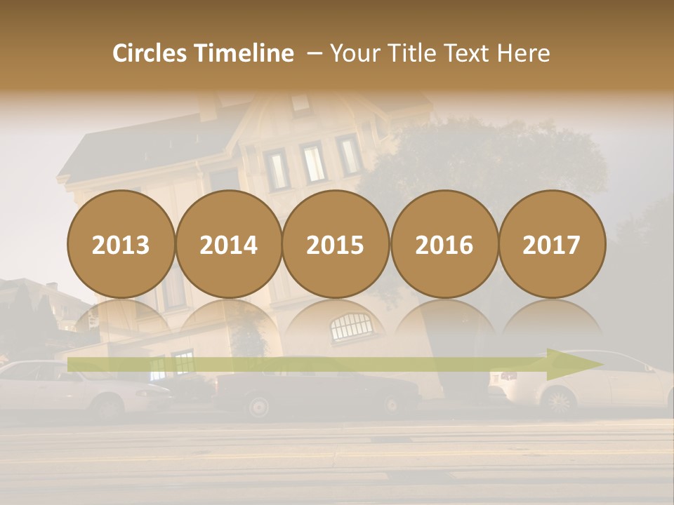 A White Car Is Parked In Front Of A House PowerPoint Template