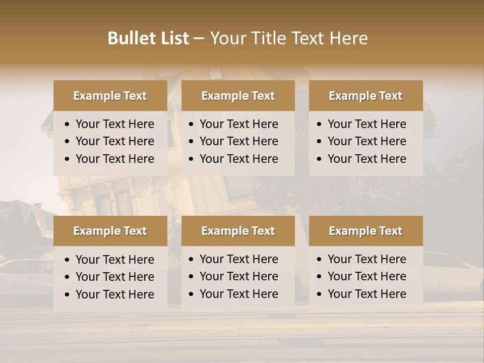 A White Car Is Parked In Front Of A House PowerPoint Template