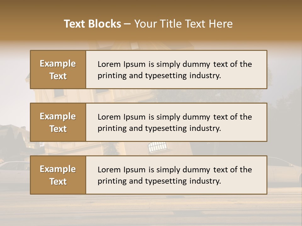 A White Car Is Parked In Front Of A House PowerPoint Template