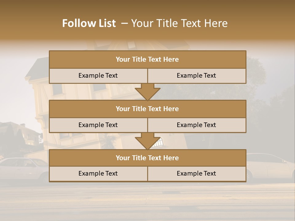 A White Car Is Parked In Front Of A House PowerPoint Template