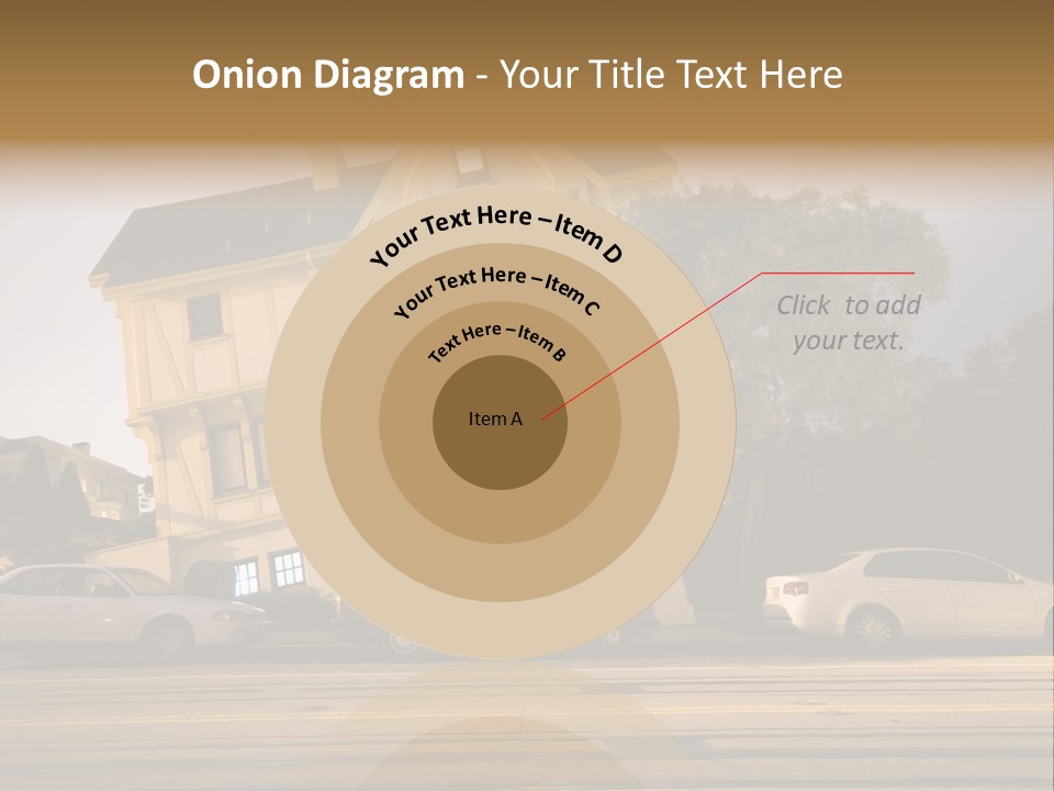 A White Car Is Parked In Front Of A House PowerPoint Template