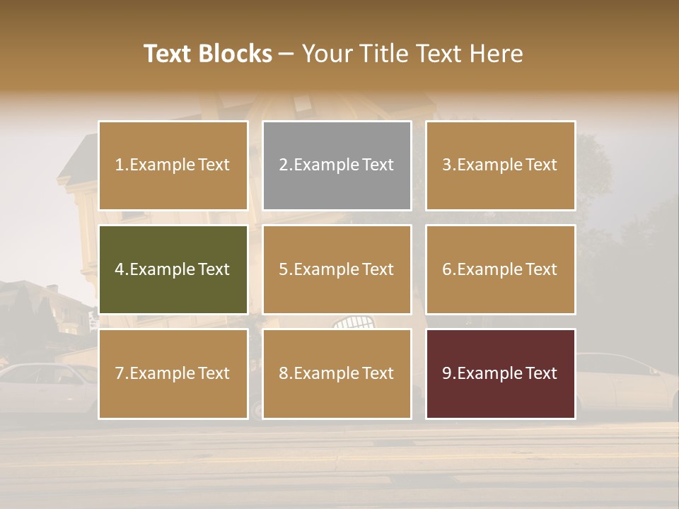 A White Car Is Parked In Front Of A House PowerPoint Template