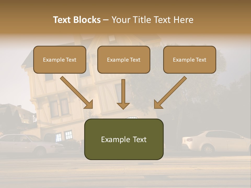 A White Car Is Parked In Front Of A House PowerPoint Template