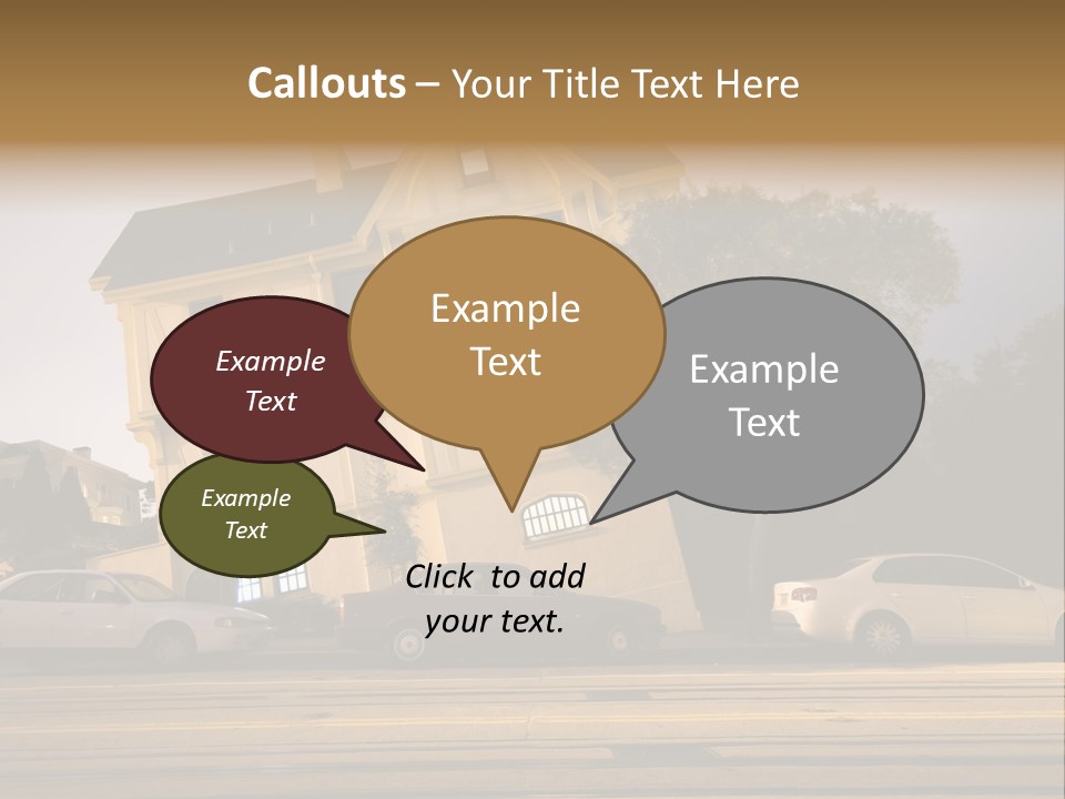 A White Car Is Parked In Front Of A House PowerPoint Template