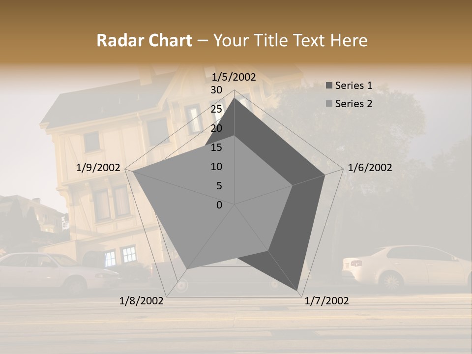 A White Car Is Parked In Front Of A House PowerPoint Template
