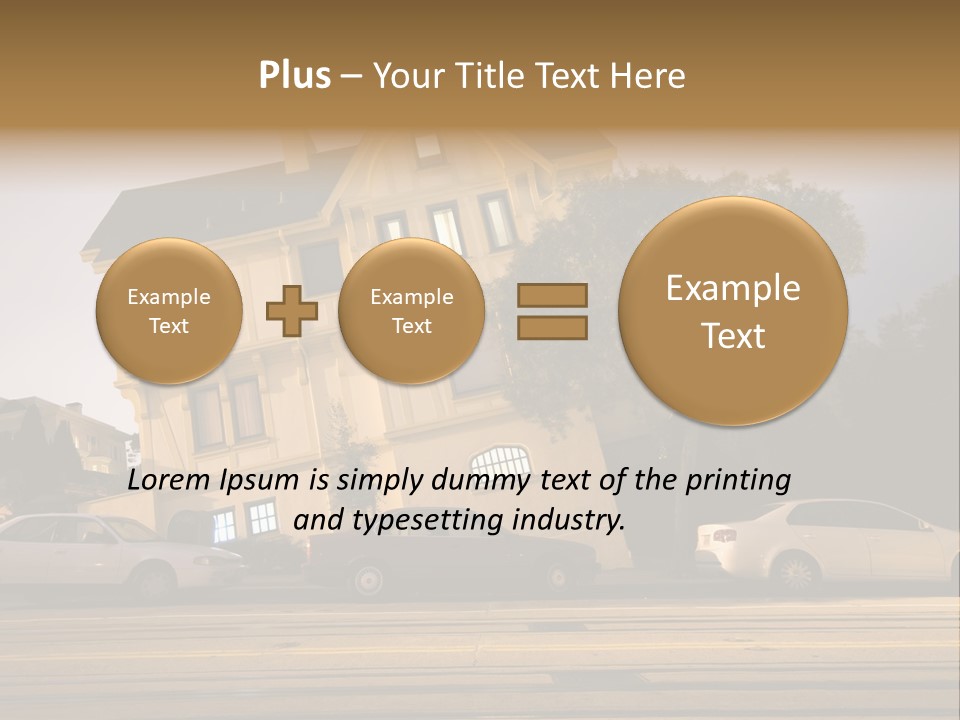 A White Car Is Parked In Front Of A House PowerPoint Template