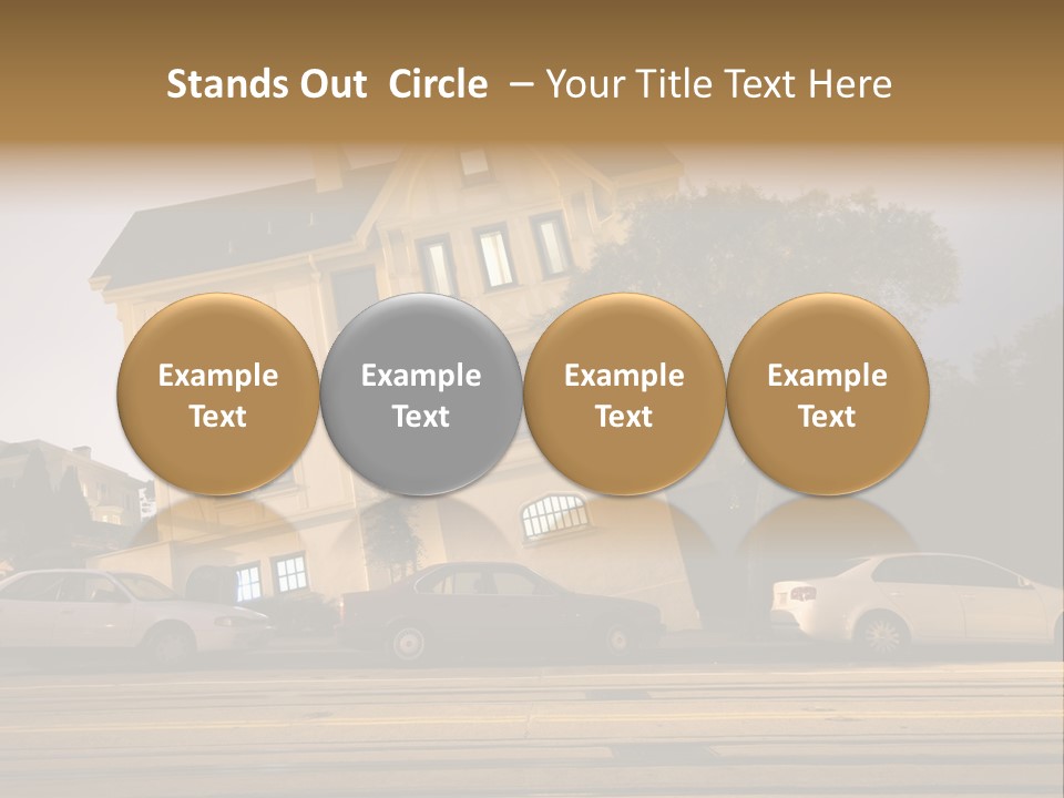 A White Car Is Parked In Front Of A House PowerPoint Template