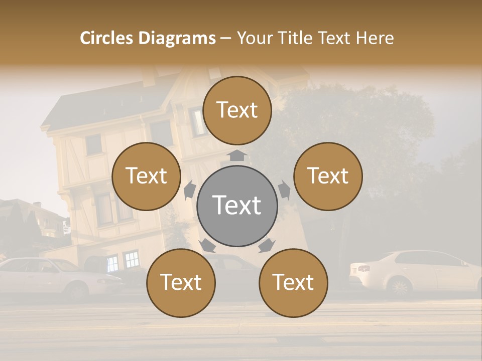 A White Car Is Parked In Front Of A House PowerPoint Template