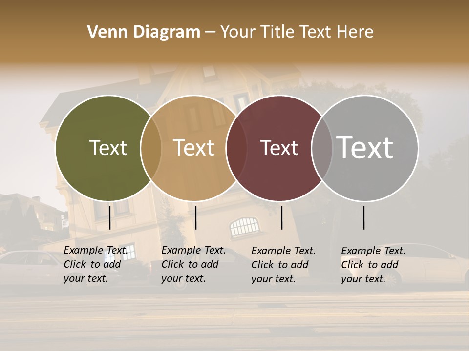 A White Car Is Parked In Front Of A House PowerPoint Template