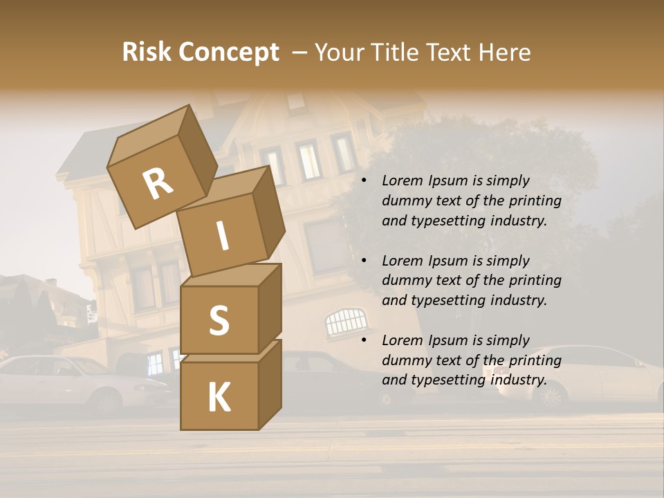 A White Car Is Parked In Front Of A House PowerPoint Template