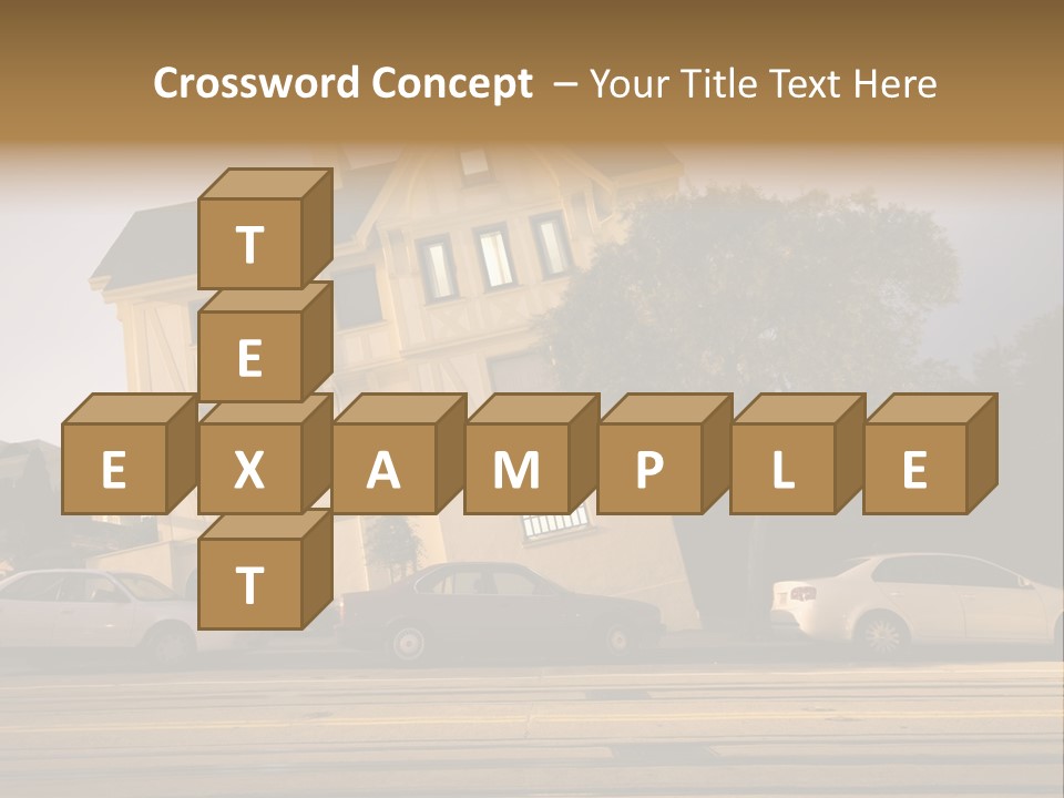 A White Car Is Parked In Front Of A House PowerPoint Template