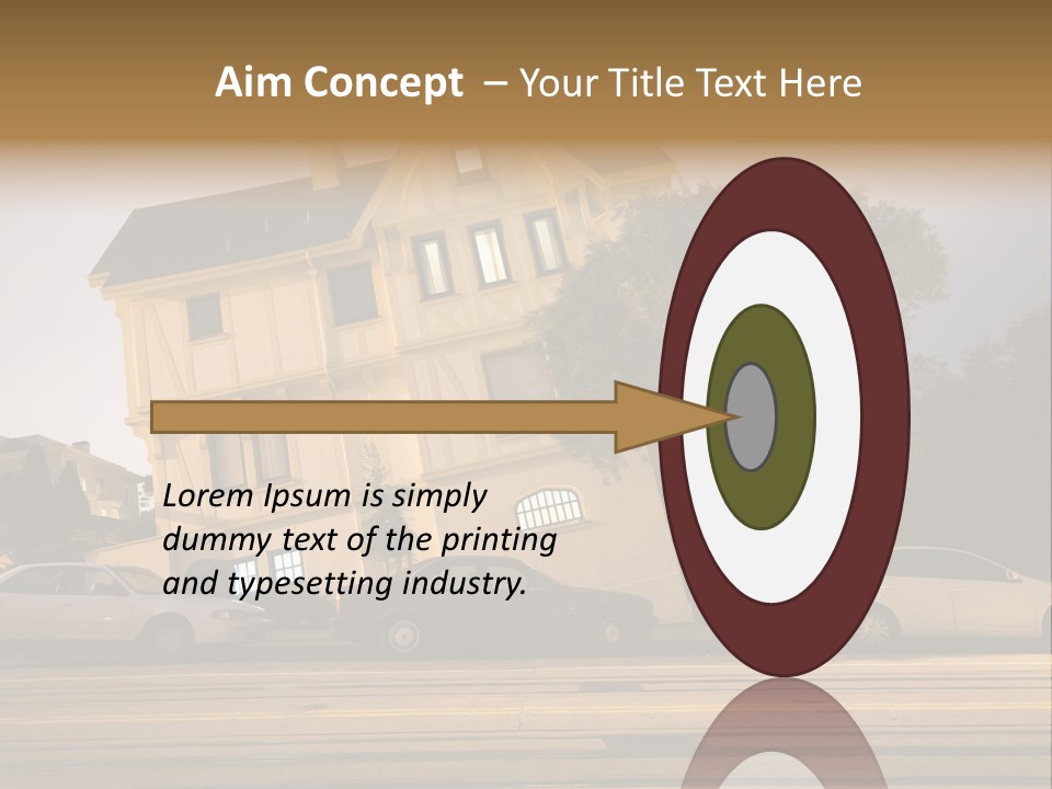 A White Car Is Parked In Front Of A House PowerPoint Template