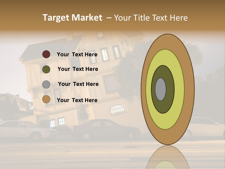 A White Car Is Parked In Front Of A House PowerPoint Template