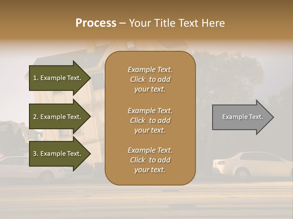 A White Car Is Parked In Front Of A House PowerPoint Template
