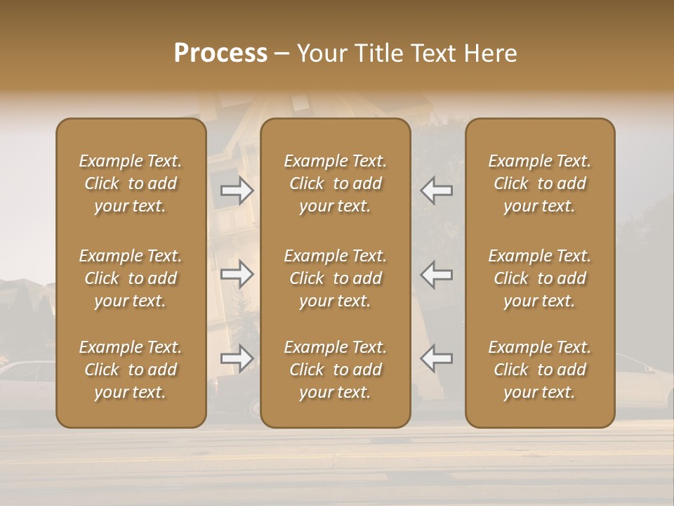A White Car Is Parked In Front Of A House PowerPoint Template