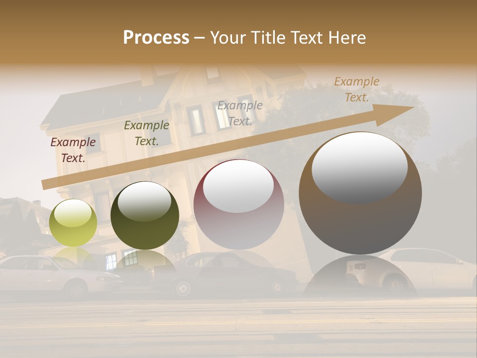 A White Car Is Parked In Front Of A House PowerPoint Template