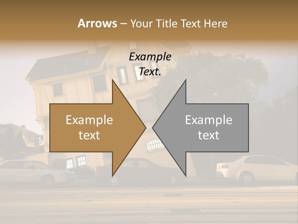 A White Car Is Parked In Front Of A House PowerPoint Template