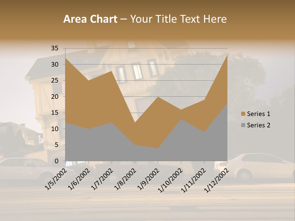 A White Car Is Parked In Front Of A House PowerPoint Template