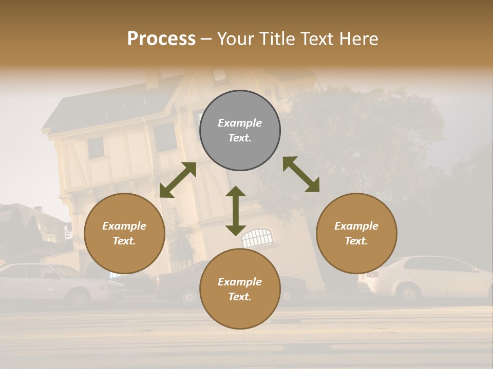 A White Car Is Parked In Front Of A House PowerPoint Template