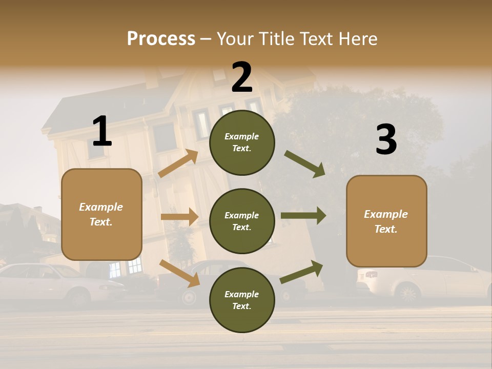 A White Car Is Parked In Front Of A House PowerPoint Template