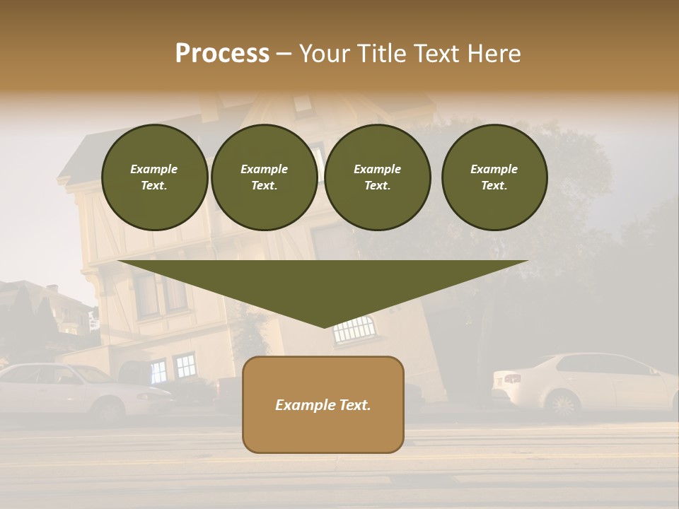 A White Car Is Parked In Front Of A House PowerPoint Template