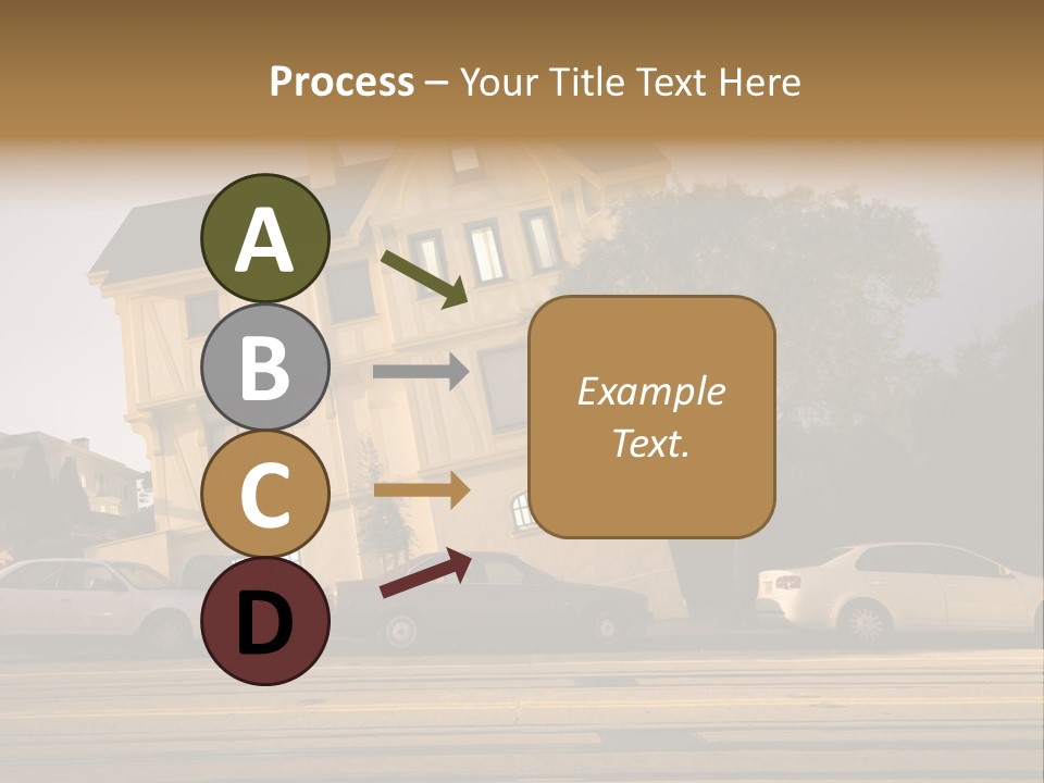 A White Car Is Parked In Front Of A House PowerPoint Template