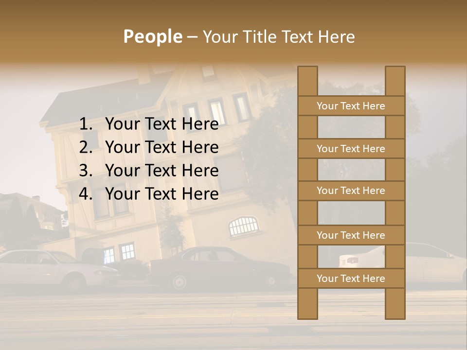A White Car Is Parked In Front Of A House PowerPoint Template