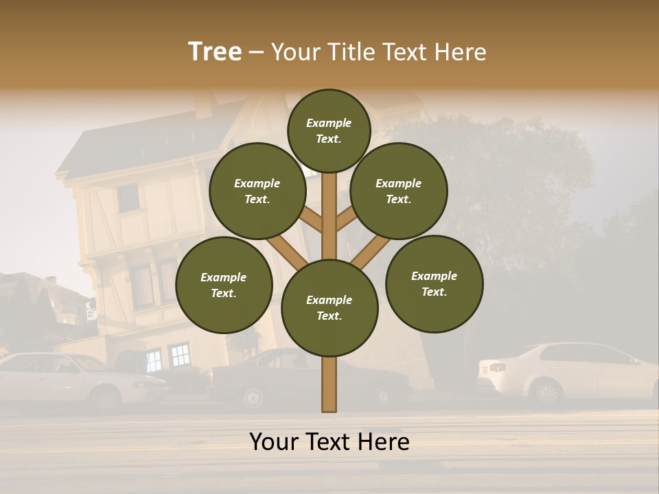 A White Car Is Parked In Front Of A House PowerPoint Template