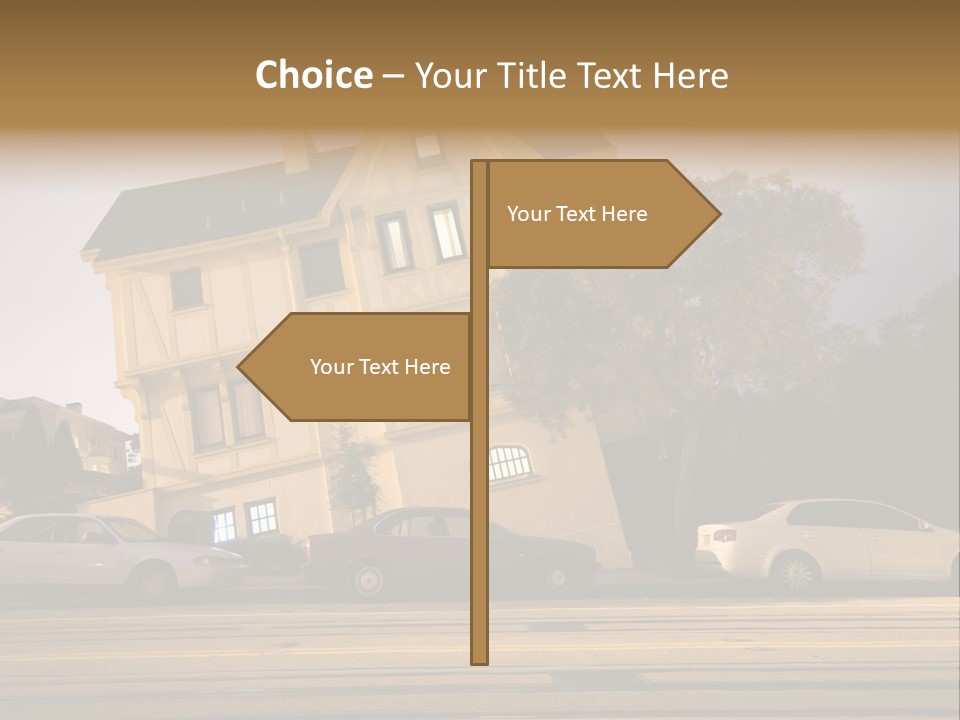 A White Car Is Parked In Front Of A House PowerPoint Template