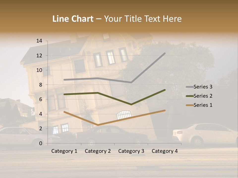 A White Car Is Parked In Front Of A House PowerPoint Template