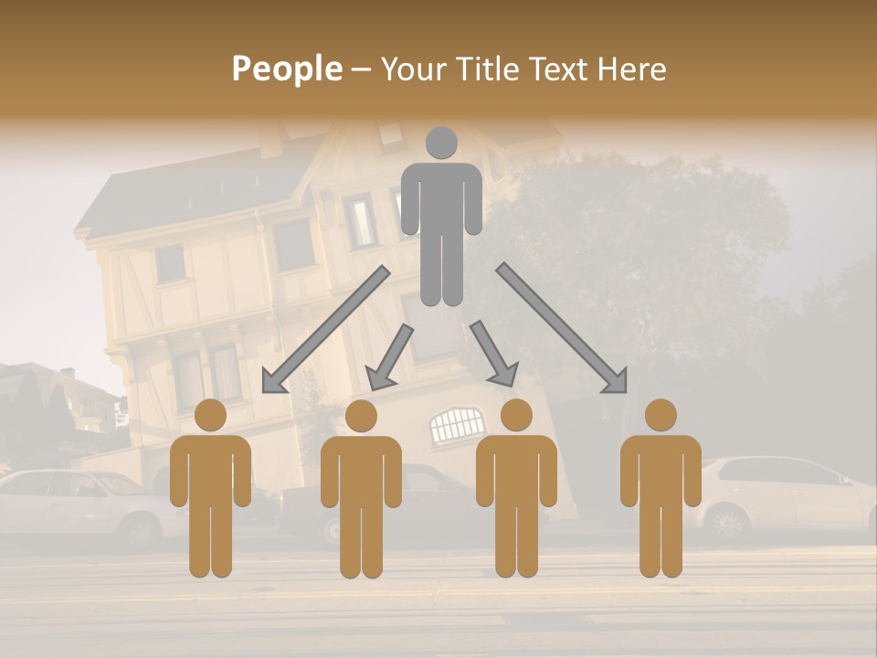 A White Car Is Parked In Front Of A House PowerPoint Template