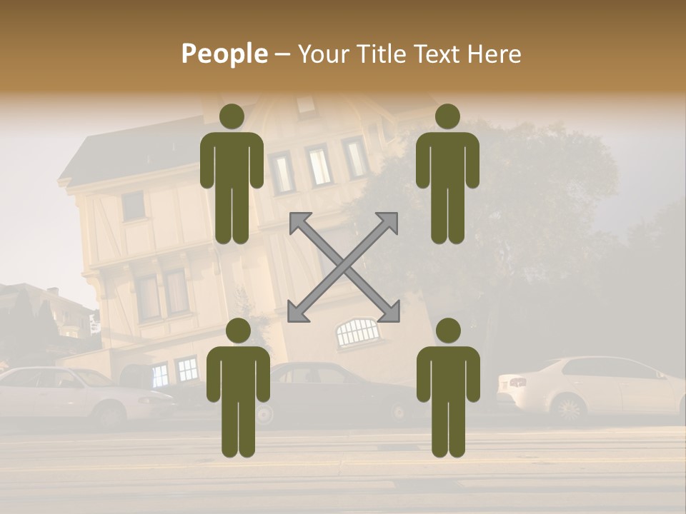 A White Car Is Parked In Front Of A House PowerPoint Template