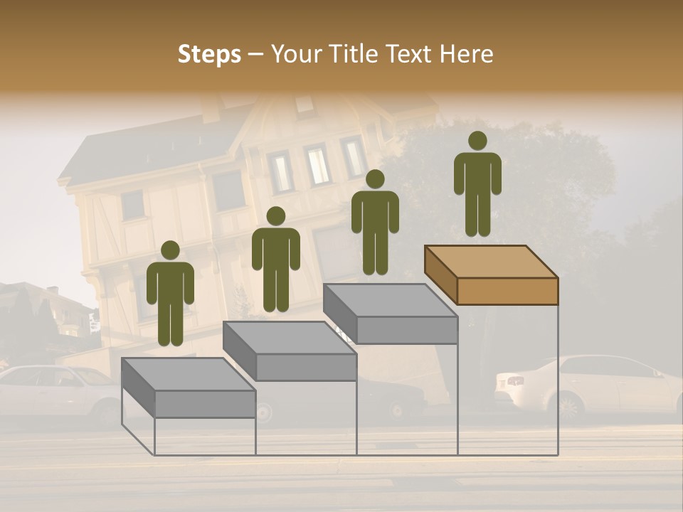 A White Car Is Parked In Front Of A House PowerPoint Template