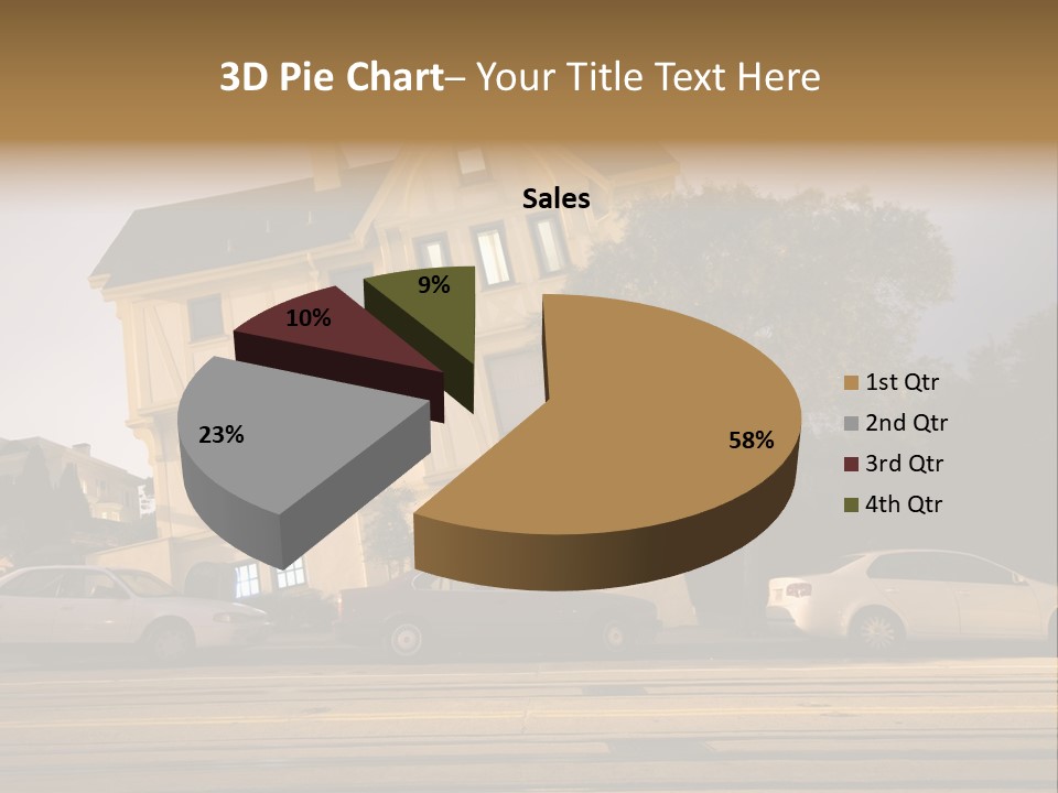 A White Car Is Parked In Front Of A House PowerPoint Template