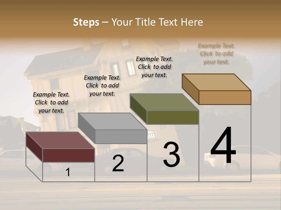 A White Car Is Parked In Front Of A House PowerPoint Template