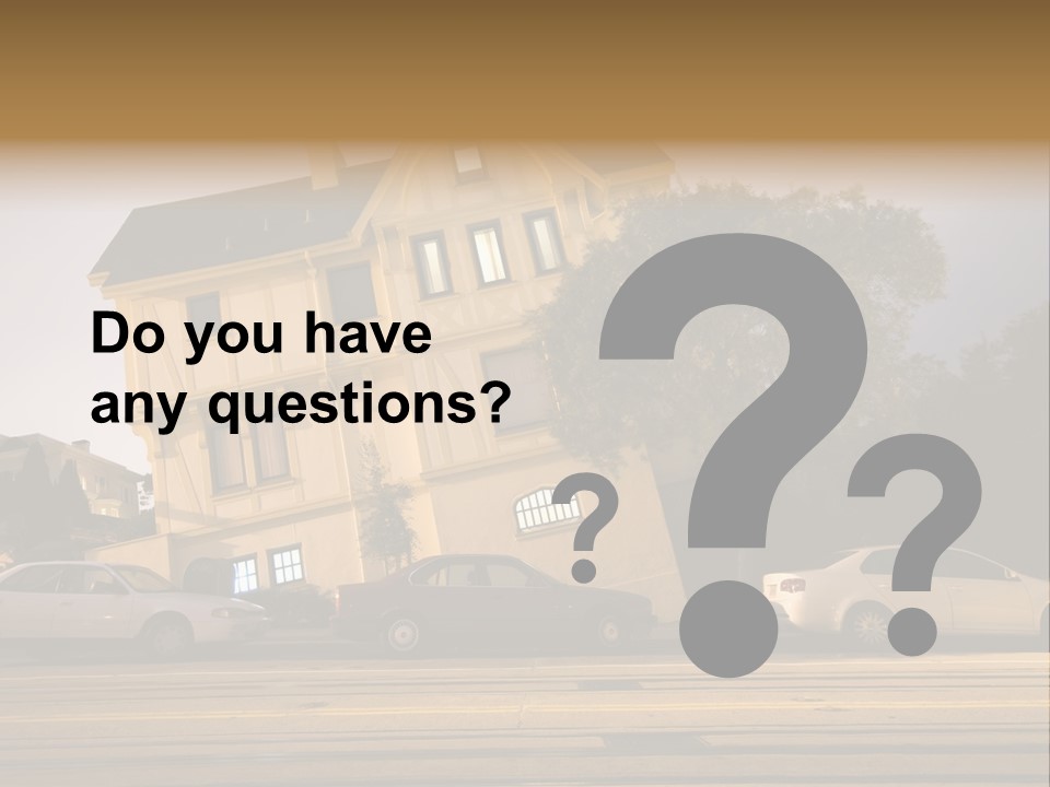 A White Car Is Parked In Front Of A House PowerPoint Template